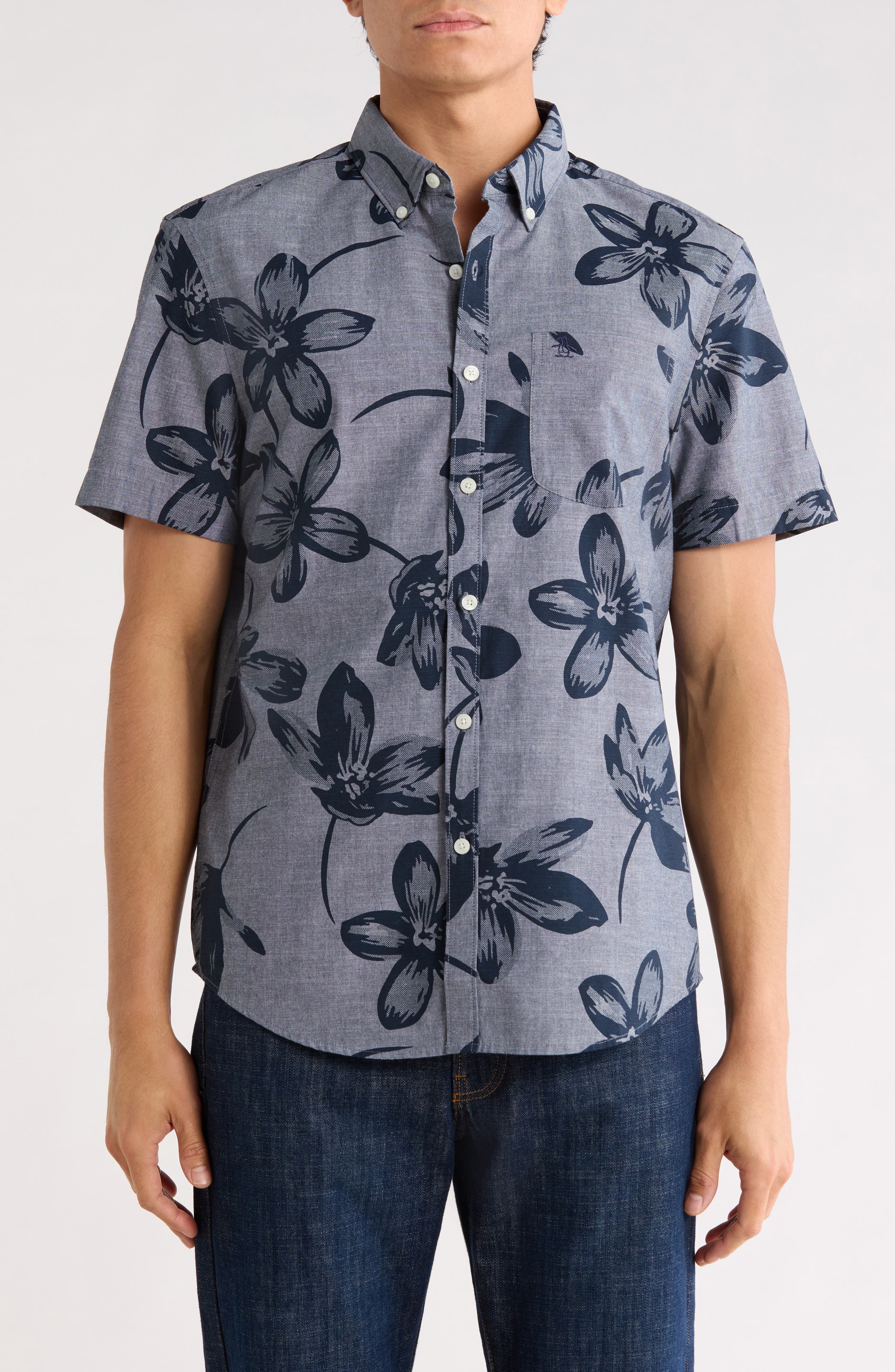 Original Penguin Chambray Flower Button-Down Shirt
