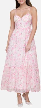 Blu Pepper Floral Print Chiffon Party Dress