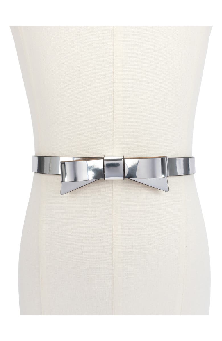Kate Spade New York metallic bow belt, Alternate, color, 