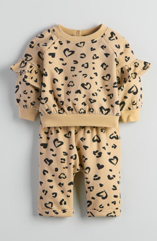 Tucker + Tate Ruffle Trim Sweatshirt & Sweatpants Set In Neutral