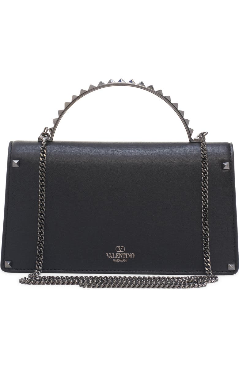 Valentino Garavani Mini Rockstud Leather Handbag, Alternate, color,