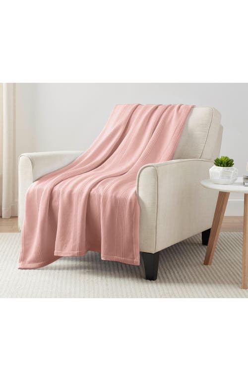 Vellux Textured Cotton Throw Blanket In Pink