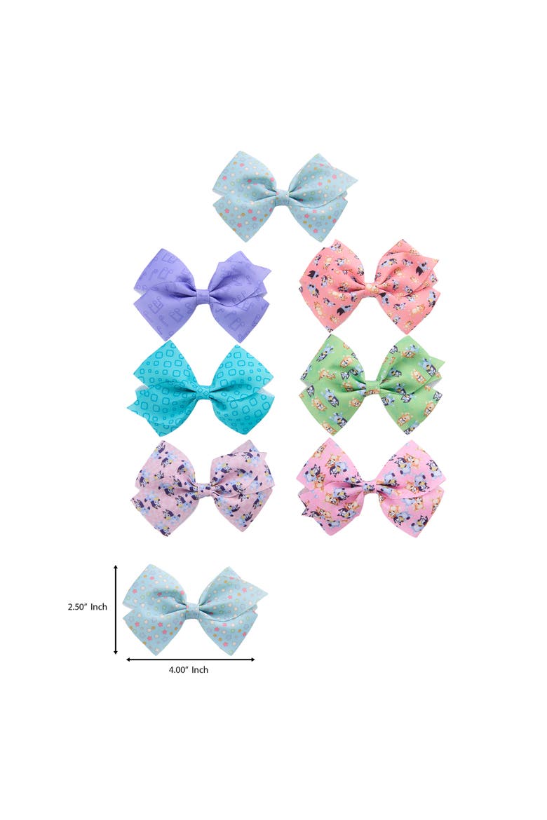 Hair Bows 7-Piece Set Bluey Accessories, Alternate, color, Multicolored
