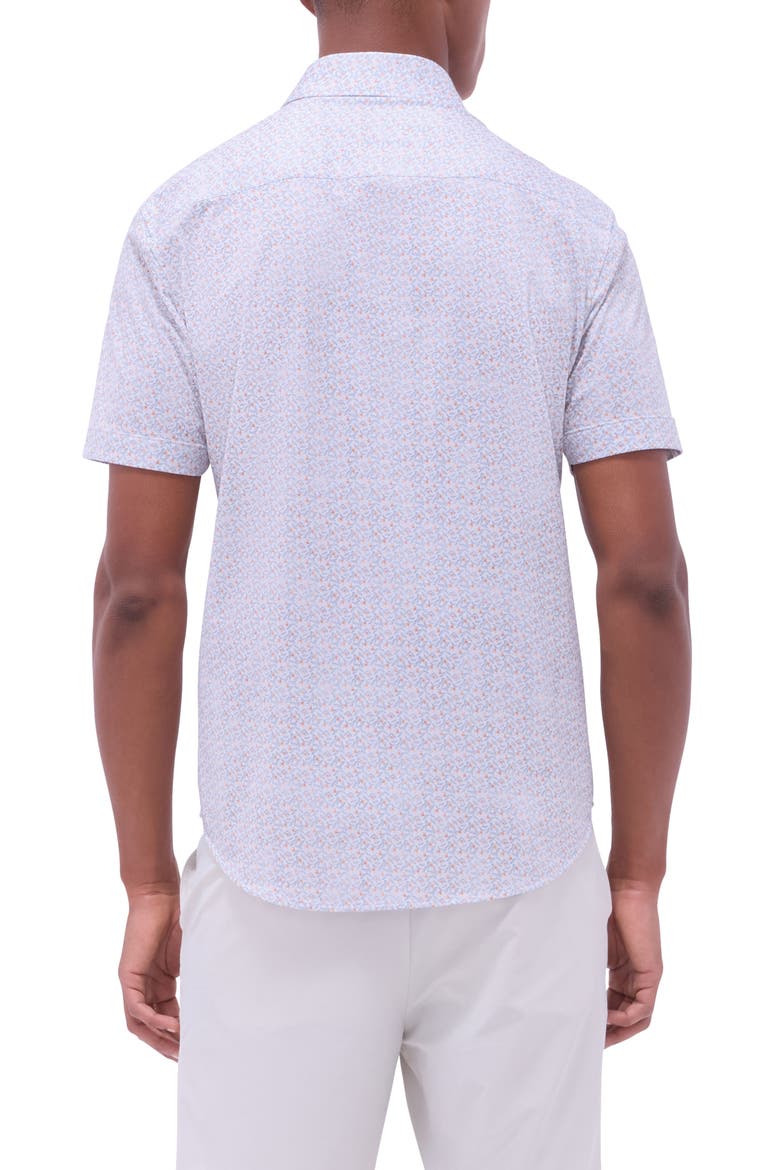 Miles OoohCotton® Floral Short Sleeve Button-Up Shirt, Alternate, color, JAFFA