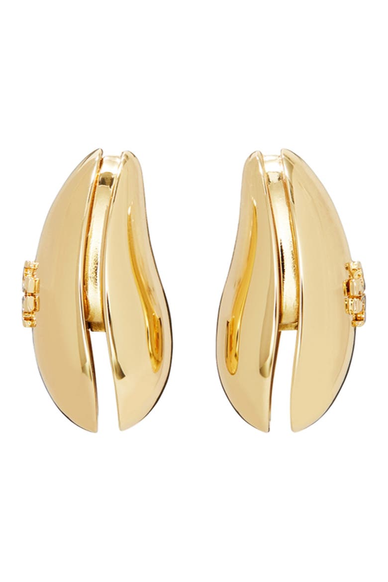 Small Wave Earrings, Alternate, color, LIGHT BRASS