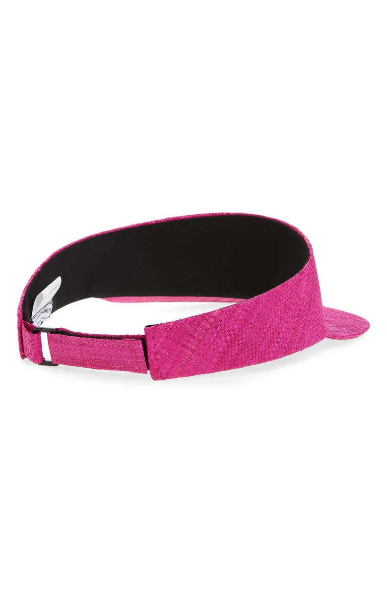 Ruslan Baginskiy Monogram Straw Visor, Alternate, color, Pink