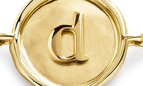 Monica Vinader Initial Stamp Charm Bracelet In 14kt Solid Gold D