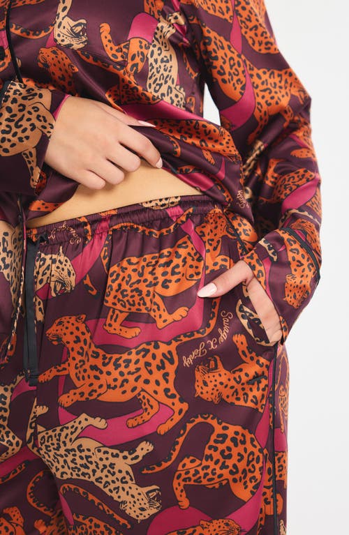 Savage X Fenty Ever After Satin Sleep Pants In Burgundy