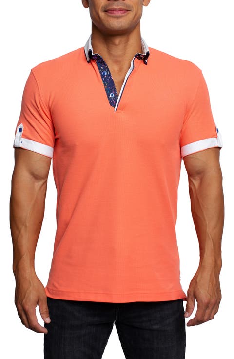 Mozart Coral Short Sleeve Cotton Polo
