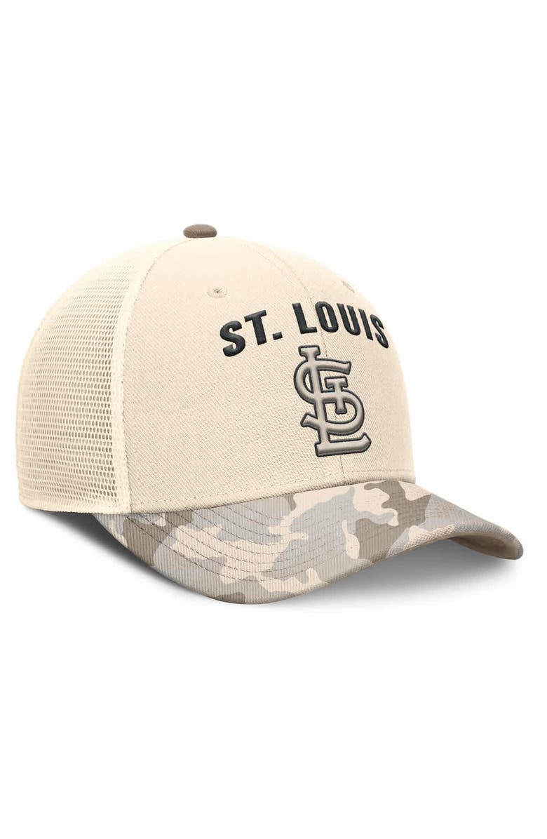 Nike Men's Nike Natural St. Louis Cardinals Camo Natural Pack Rise Adjustable Trucker Hat, Alternate, color, Natural
