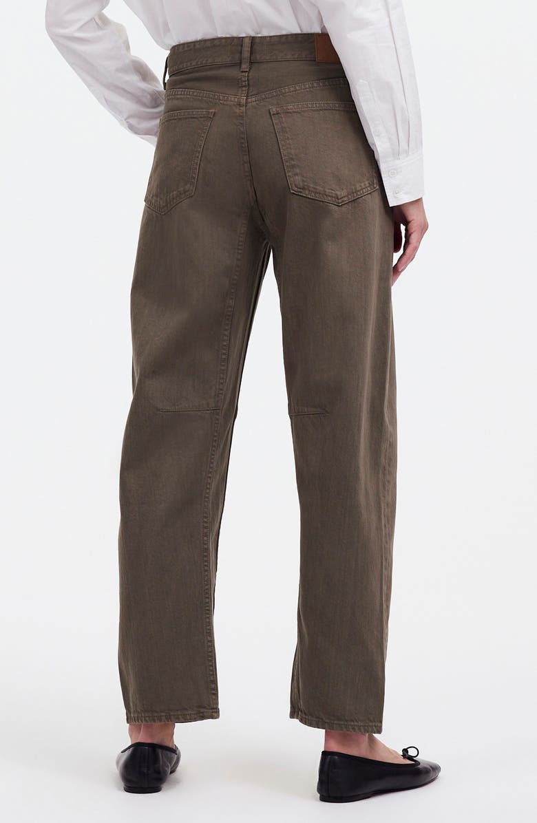 Madewell The Darted Barrel Leg Jeans, Alternate, color, Driftwood Brown