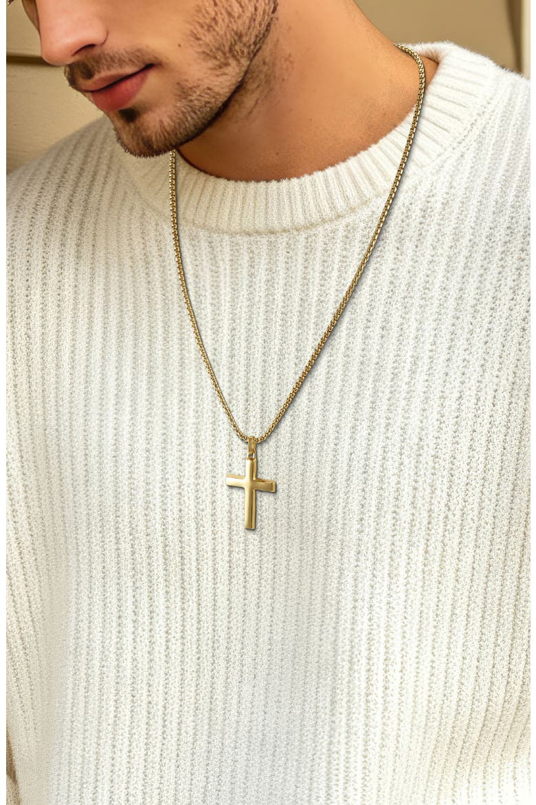 Men's Cross Pendant Necklace, Alternate, color, GOLD