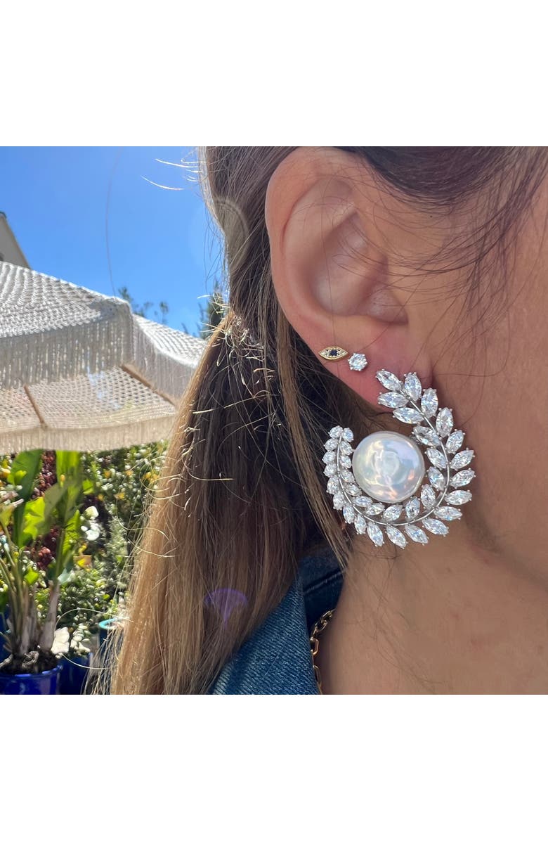 Gemma Azzurro Perla pearl statement earrings, Alternate, color, Pearl