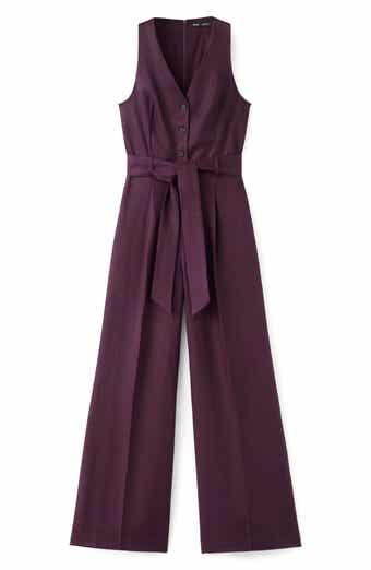 Sleeveless Belted Linen Jumpsuit