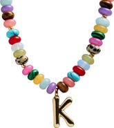 BaubleBar Semi Precious Bubble Initial Pendant Necklace