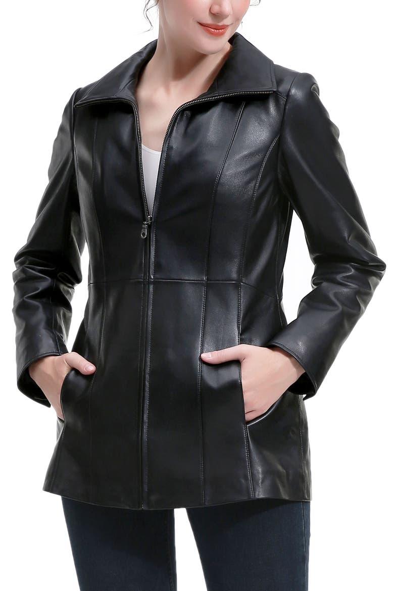 Amy Leather Jacket, Alternate, color, Black