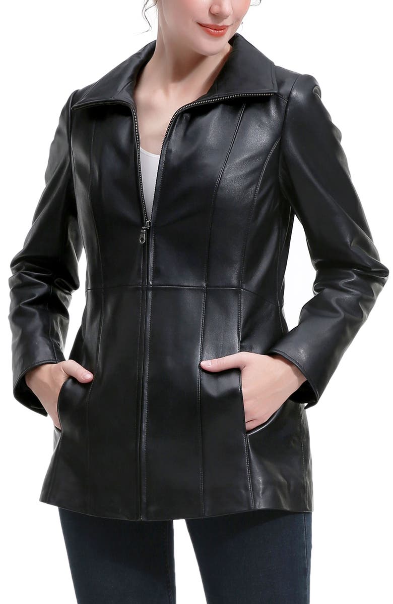 Kimi & Kai Amy Leather Jacket, Alternate, color, Black