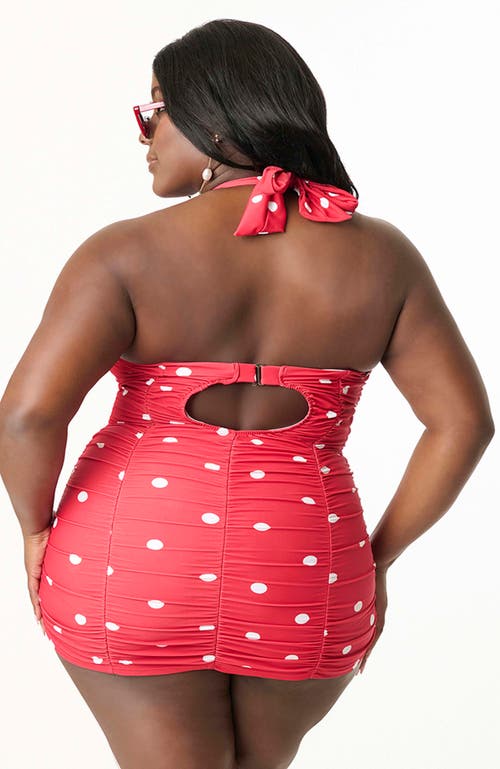 UNIQUE VINTAGE UNIQUE VINTAGE PLUS SIZE MANSFIELD HALTER ONE PIECE SWIMSUIT