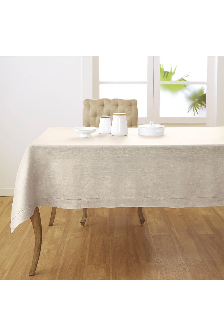 Linen Tablecloth - Classic Hemstitch, Main, color, Light Natural