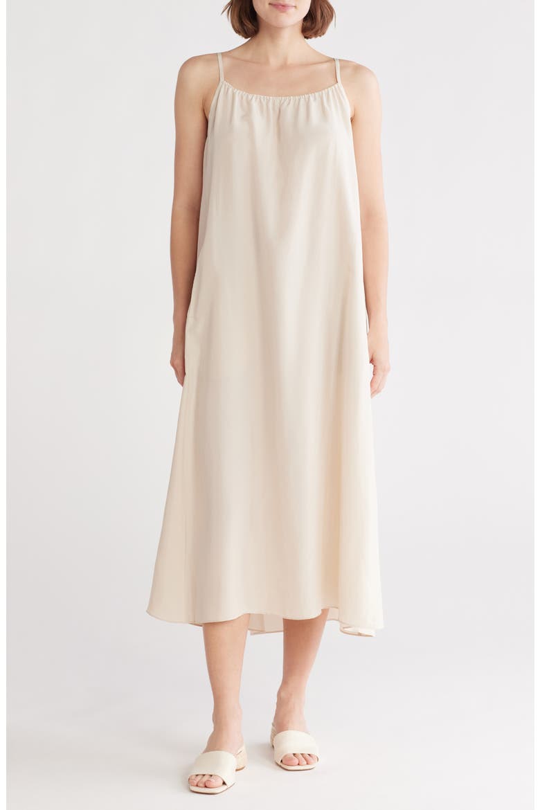 Cami Silk Maxi Dress, Main, color, ALMOND