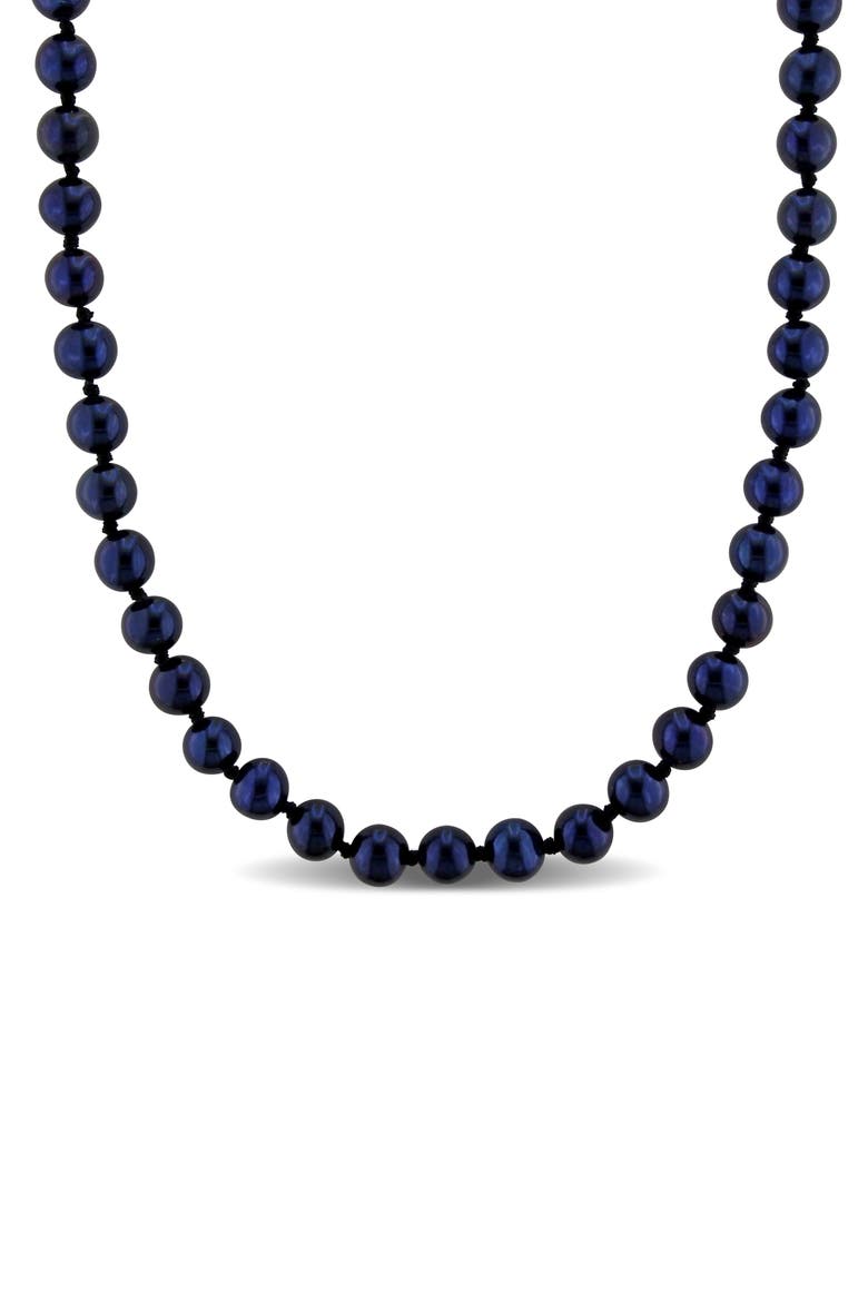 Cultured Black Pearl Necklace, 5–5.5mm, Main, color, BLACK