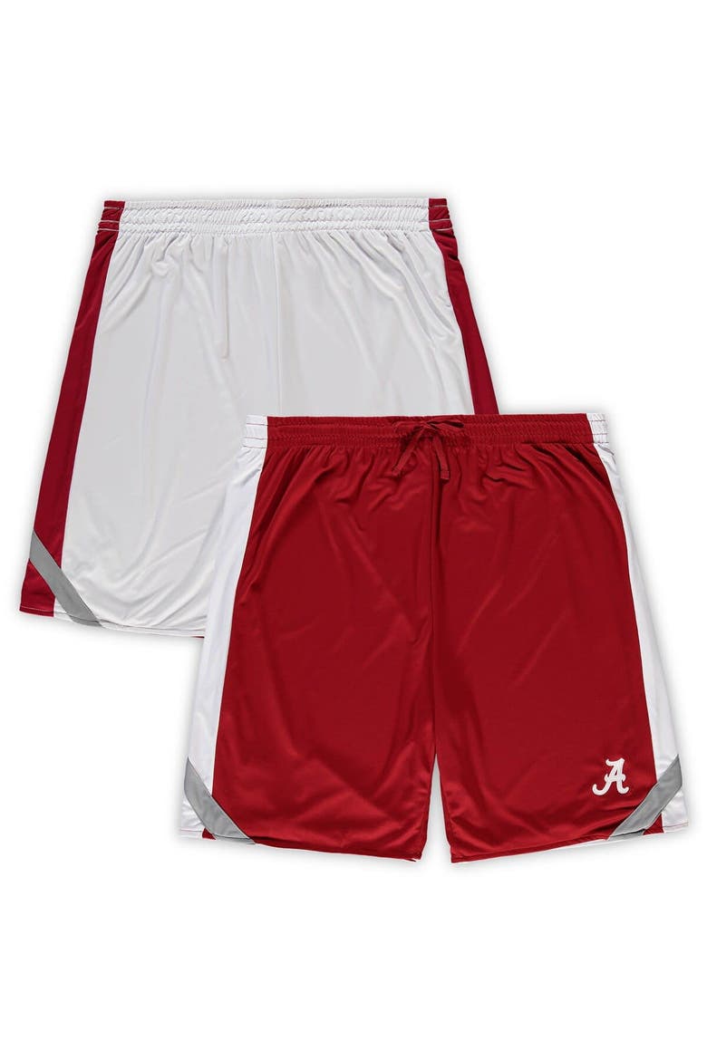 Men's Colosseum Crimson/White Alabama Crimson Tide Big & Tall Team Reversible Shorts, Main, color, Crimson