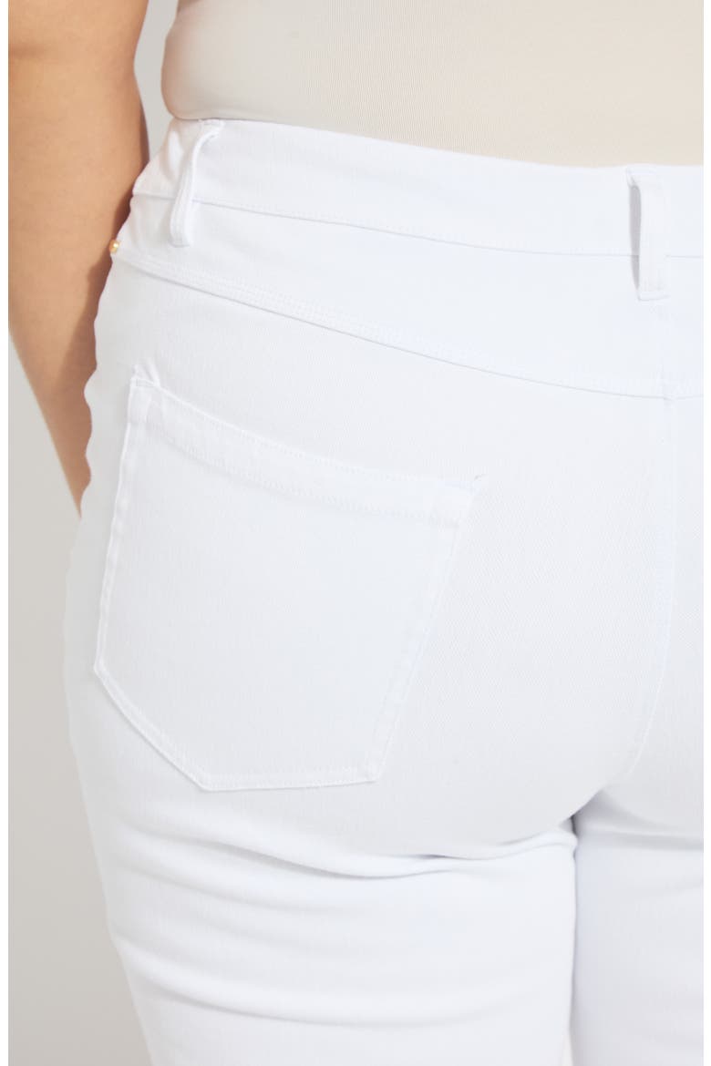 Billie Eyelet Pull-On High Waist Crop Straight Leg Jeans, Alternate, color, WHITE