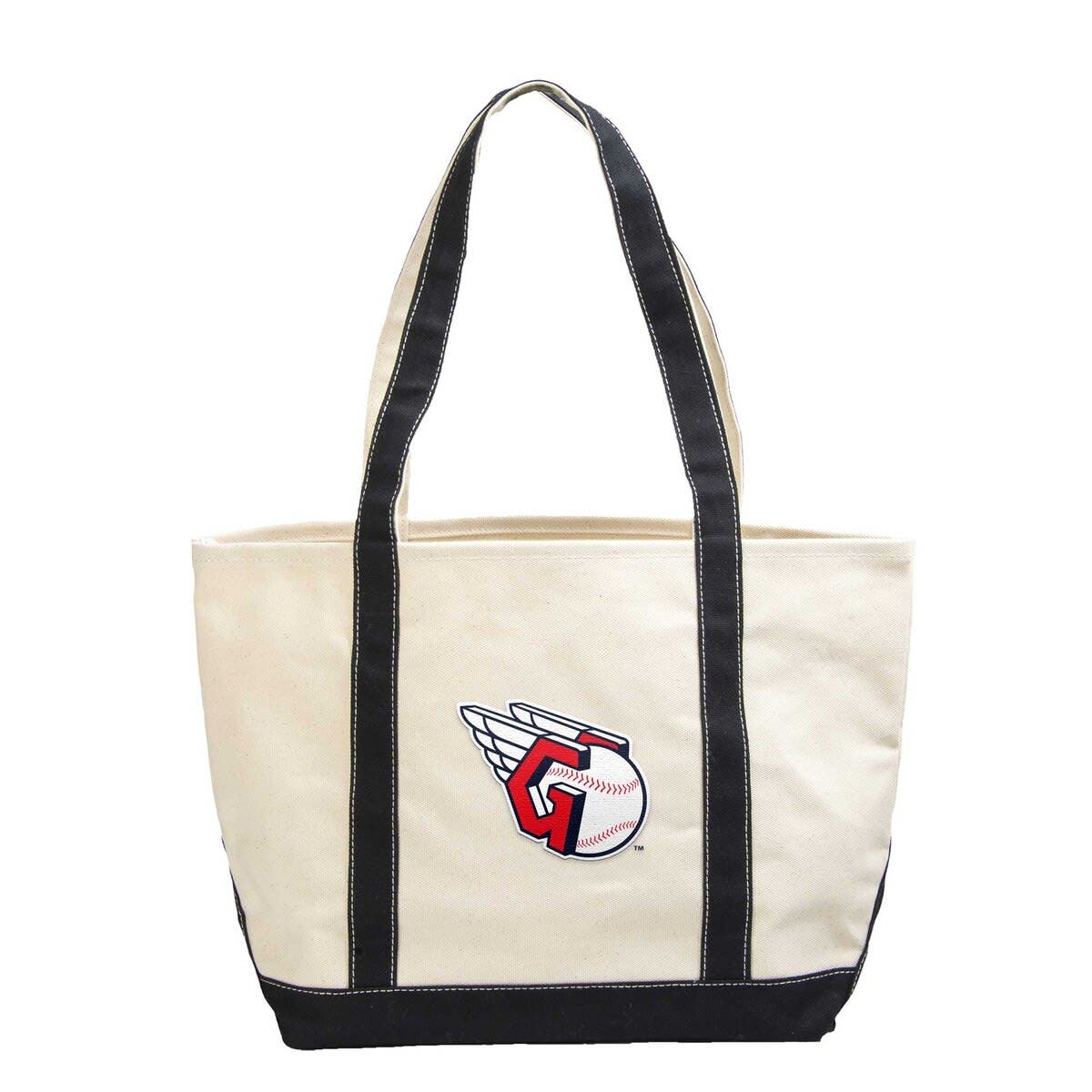 LOGO BRANDS Cleveland Guardians Canvas Tote Bag, Main, color, 