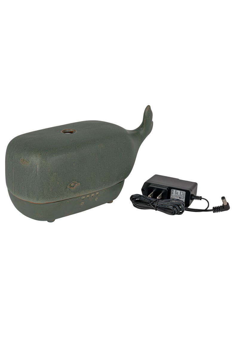 Stoneware Whale Oil Diffuser with Timer, Main, color, Blue