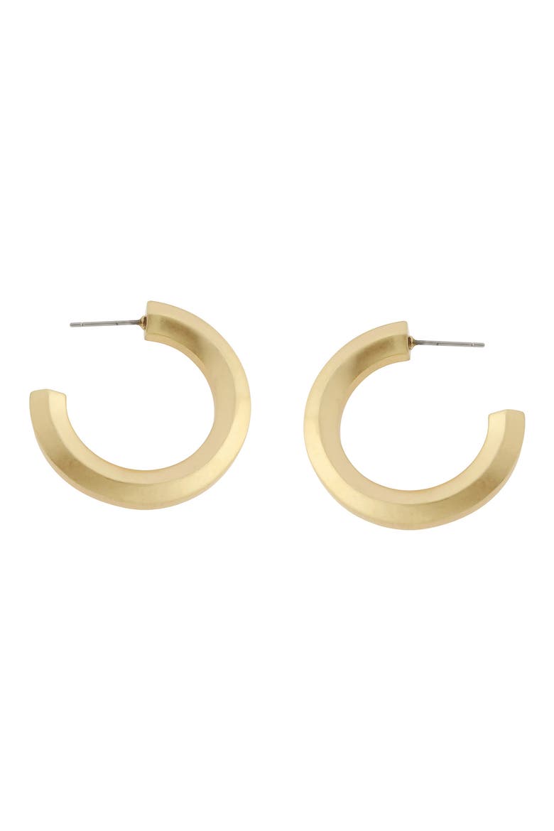 Large Metal Hoop Earrings, Alternate, color, VINTAGE GOLD