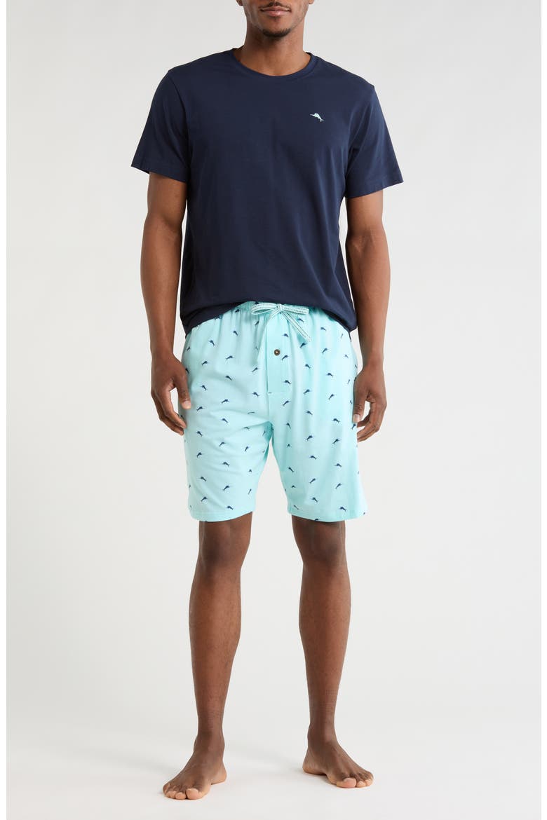 Jam Short Cotton Blend Pajamas, Main, color, AQUA/ PRINT