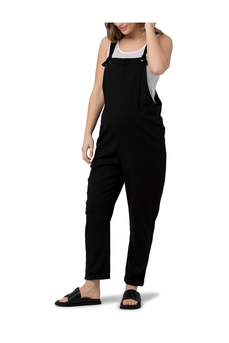 Poppy Linen Jumpsuit, Alternate, color, Black
