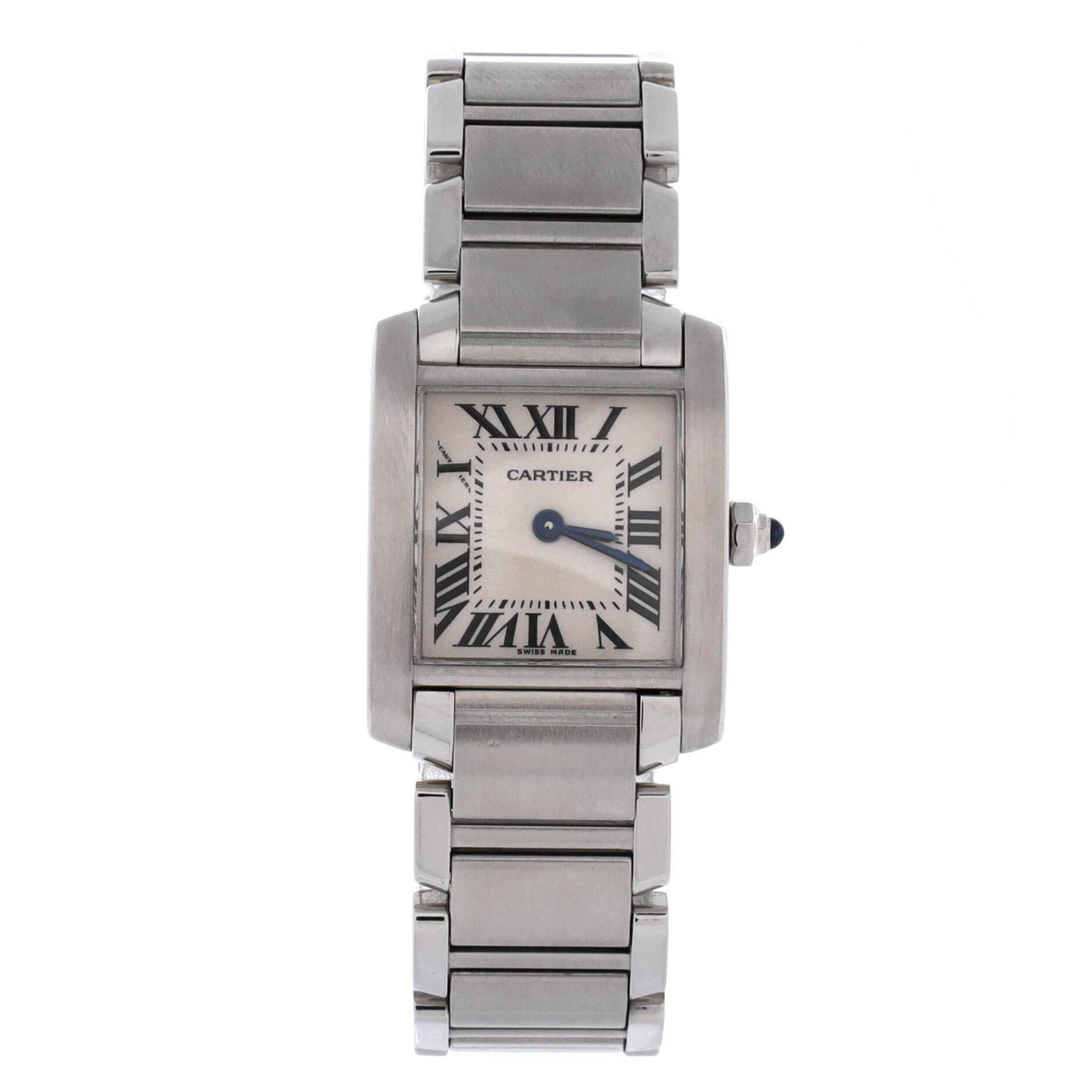 Tank Francaise Quartz Watch Stainless Steel 20, Main, color, Metallic Silver