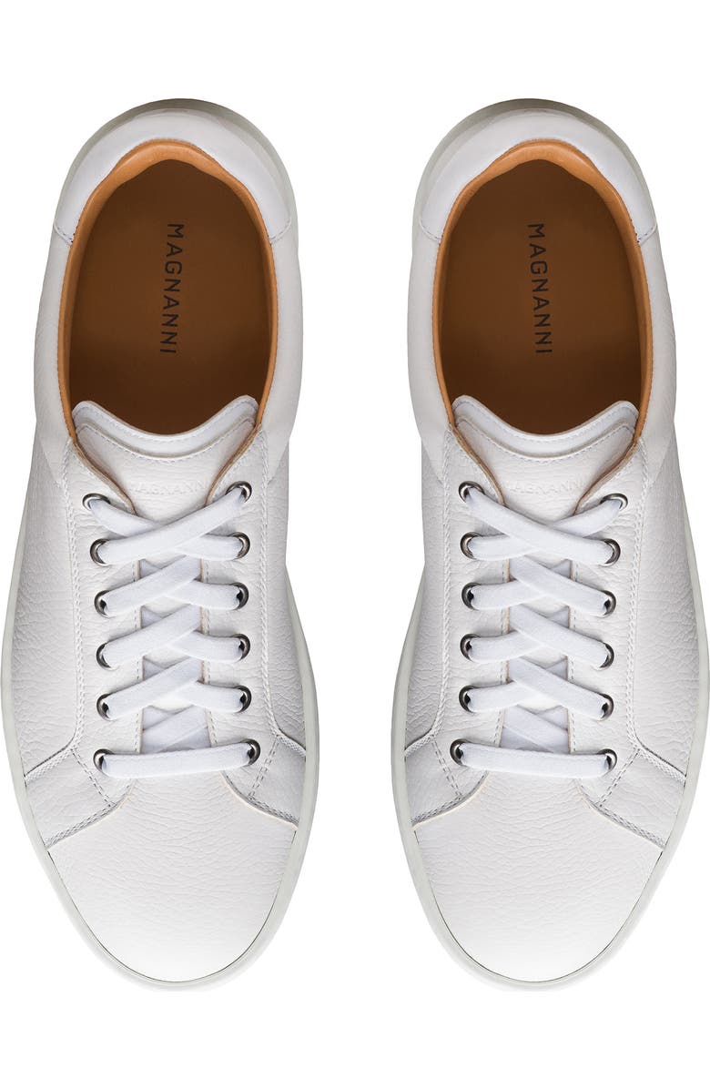 Magnanni Cote Lo Sneaker, Alternate, color, White Tumbled And White