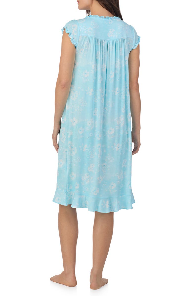 Eileen West Cap Sleeve Waltz Nightgown, Alternate, color, Aqua Floral