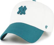 '47 Men's '47 White/Teal New York Yankees Contemporary Tonal Clean Up Adjustable Hat