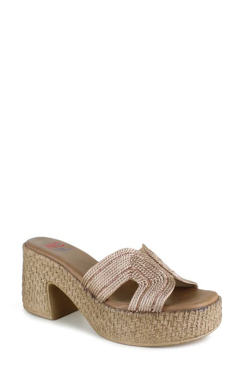 National Comfort Cornella Platform Slide Sandal In Rose Fabric