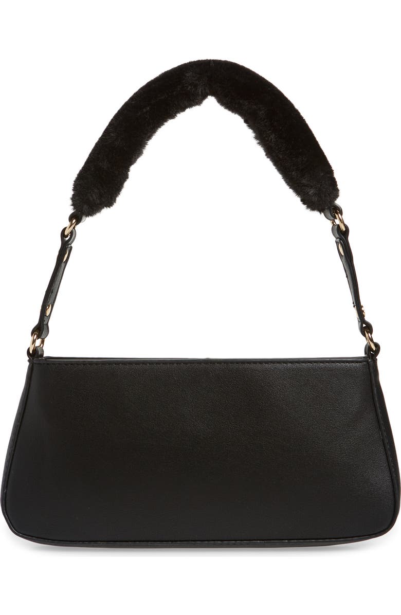 Mali + Lili Scarlett Faux Fur Strap Baguette Bag, Main, color,