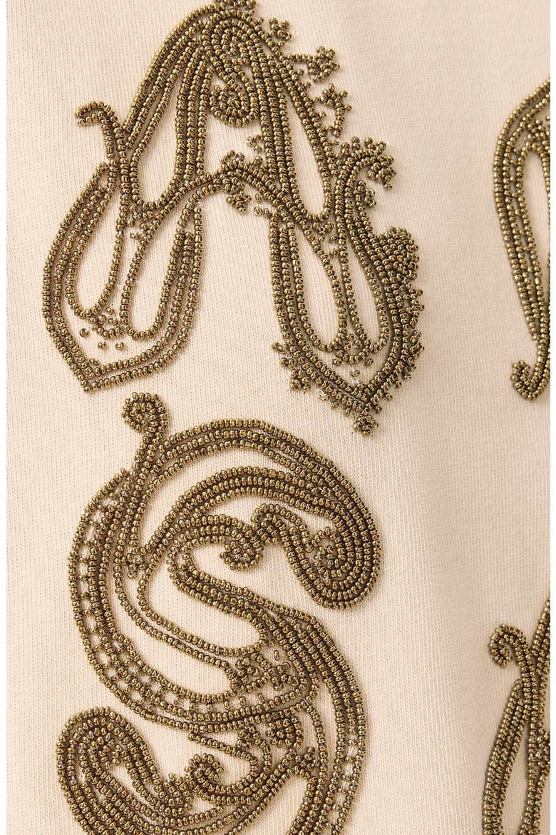 Ella Lisa Beaded Cotton T-Shirt, Alternate, color, DOVE WHITE