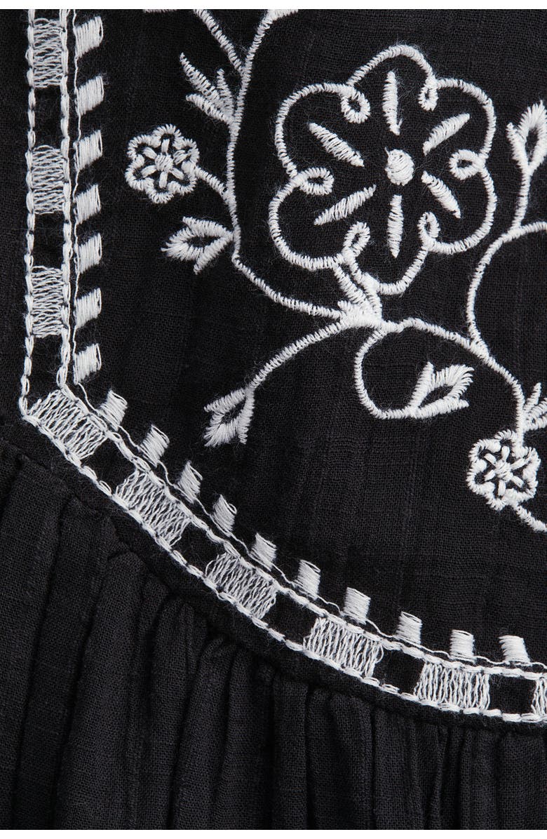 H&M Embroidered Skirt, Alternate, color, Black