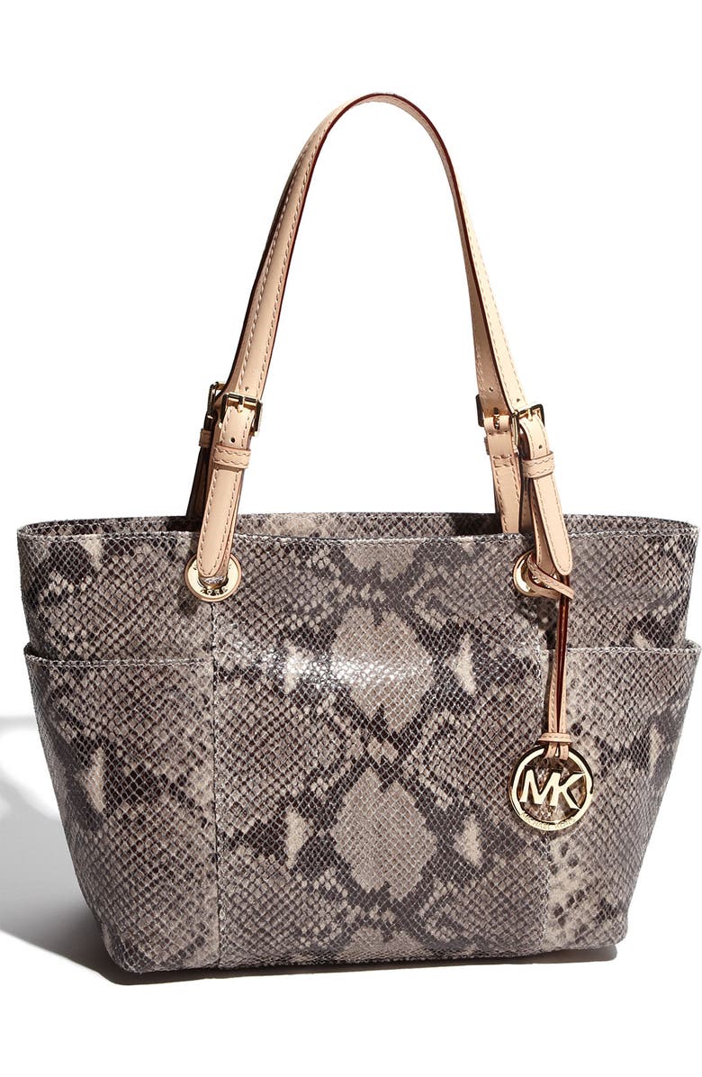 MICHAEL Michael Kors 'Jet Set' Python Embossed Tote, Main, color,