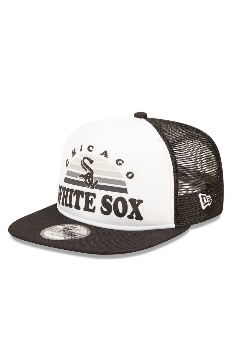 New Era Men's New Era White/Black Chicago White Sox Gradient Golfer 9FIFTY Snapback Hat, Main, color,