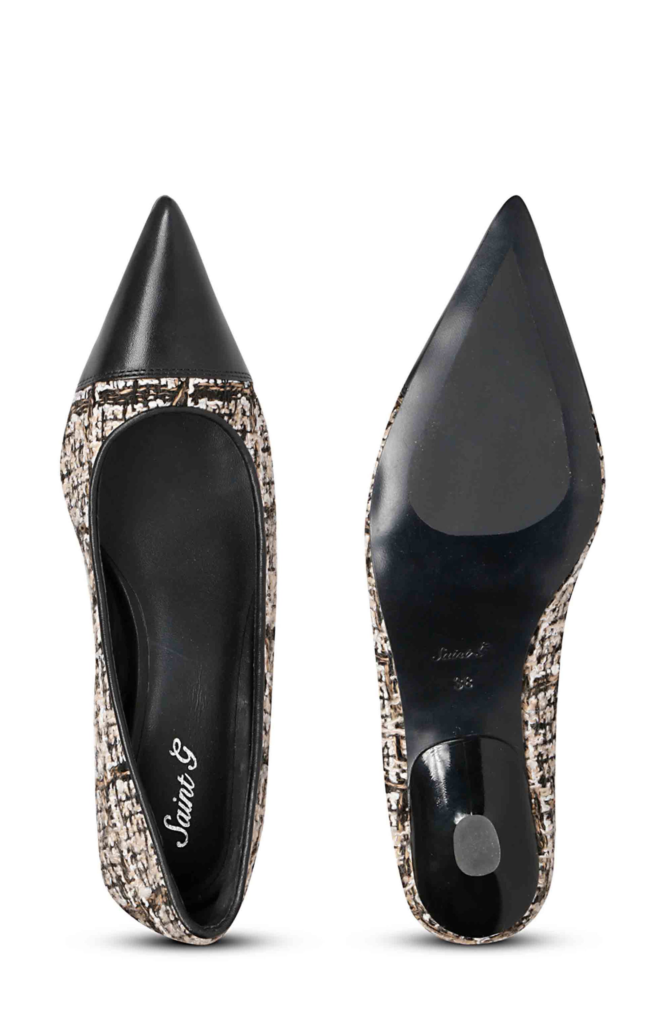 SAINT G Bourbon Pointed Cap Toe Pump, Alternate, color, Beige