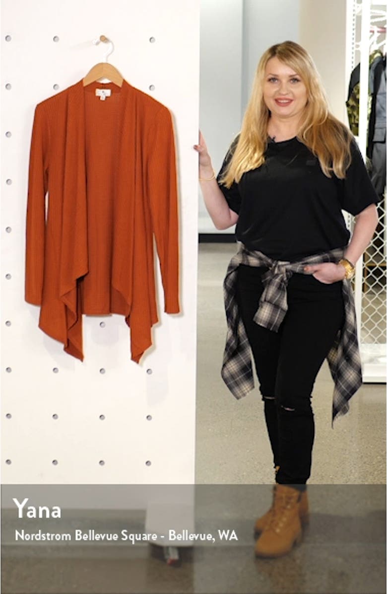 Waffle Knit Waterfall Cardigan, sales video thumbnail