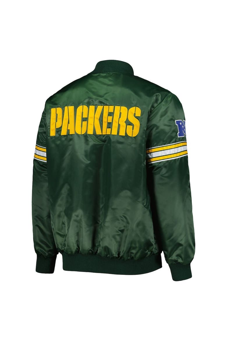 Men's Starter Green Green Bay Packers The Pick and Roll Full-Snap Jacket, Alternate, color, Green