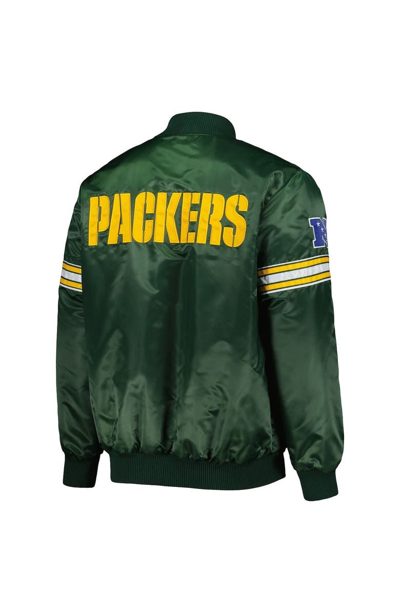 STARTER Men's Starter Green Green Bay Packers The Pick and Roll Full-Snap Jacket, Alternate, color, 