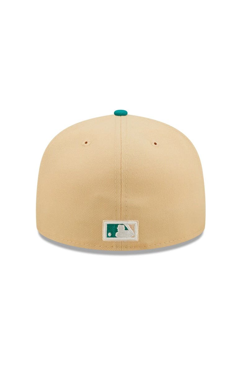 New Era Men's New Era Natural/Teal Toronto Blue Jays Mango Forest 59FIFTY fitted hat, Alternate, color, 