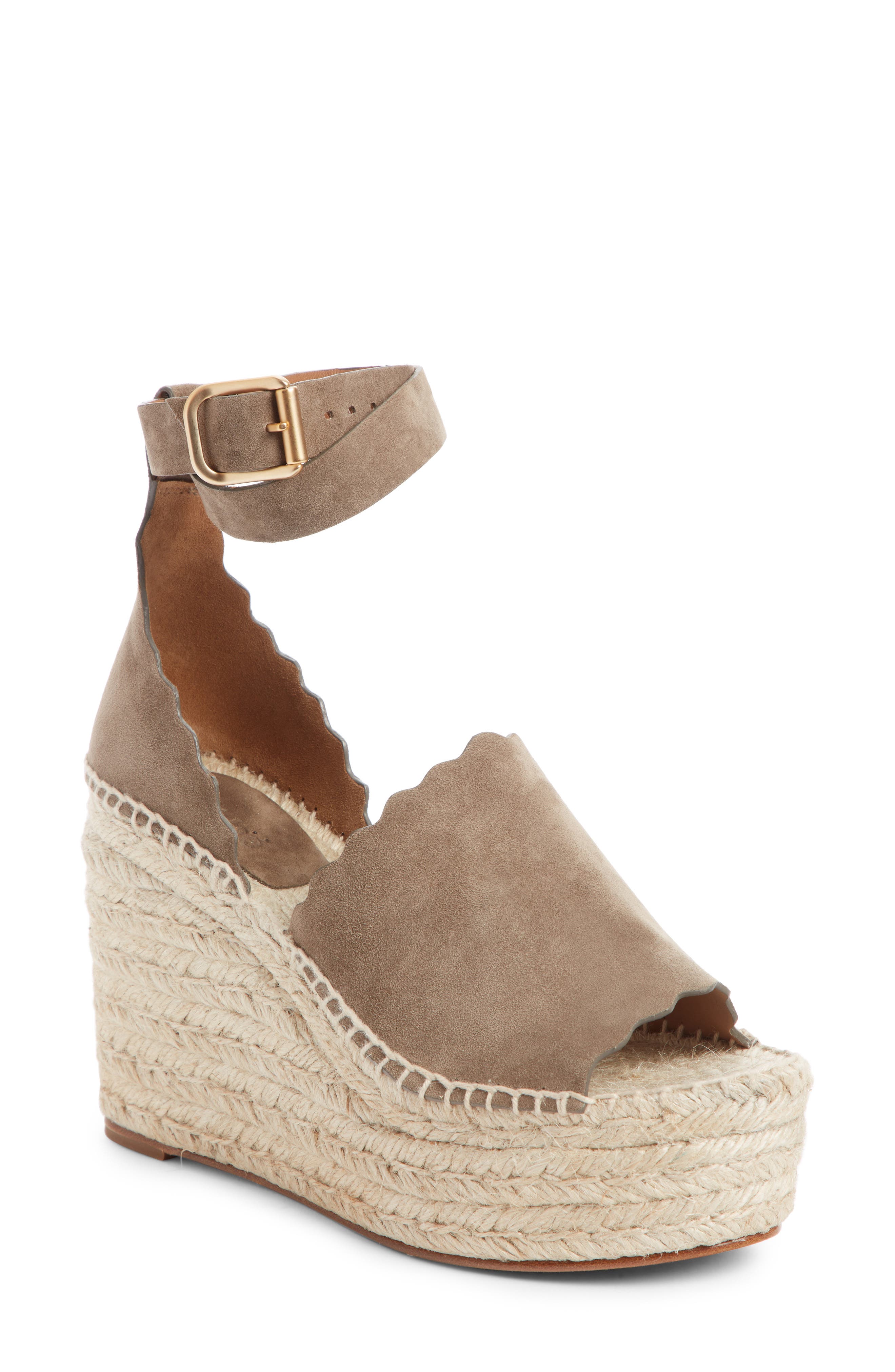 Chloé Lauren Espadrille Wedge Sandal, Main, color, 