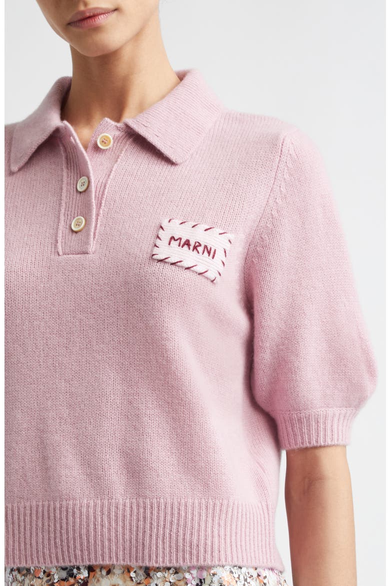 Mending Logo Cashmere Sweater, Alternate, color, QUARTZ