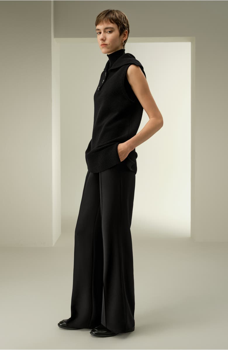 Lilysilk Vintage-Inspired Sleeveless Sailor Collar Sweater, Alternate, color, Black